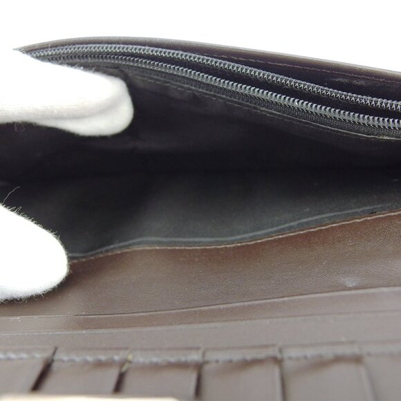 Salvatore Ferragamo Long Wallet Gantini Beige Canvas ?~ Leather USED L3109 - Picture 6 of 7